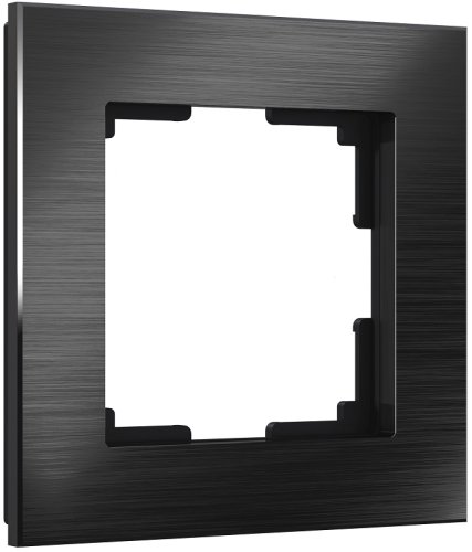 Рамка универсальная Werkel Aluminium 1-м. металл черный алюминий фото Рамка универсальная Werkel Aluminium 1-м. металл черный алюминий картинка